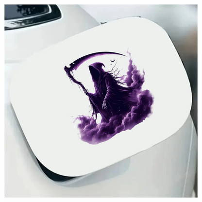 Grim Reaper Purple Clouds Skeleton Scythe Vinyl Sticker Decal