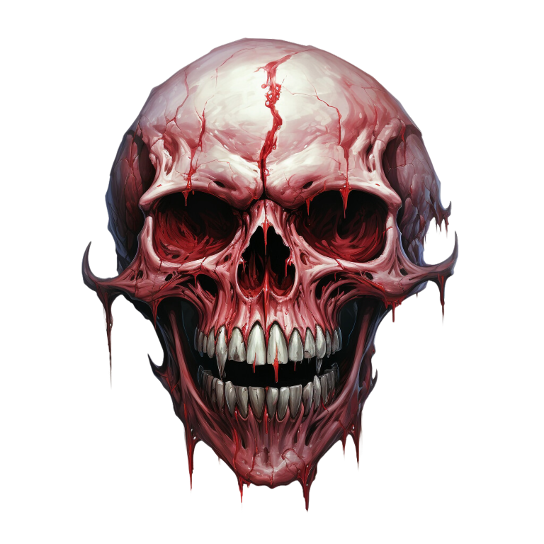 Red Skull Blood Teeth Grin Vinyl Sticker Decal