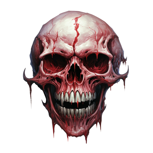 Red Skull Blood Teeth Grin Vinyl Sticker Decal
