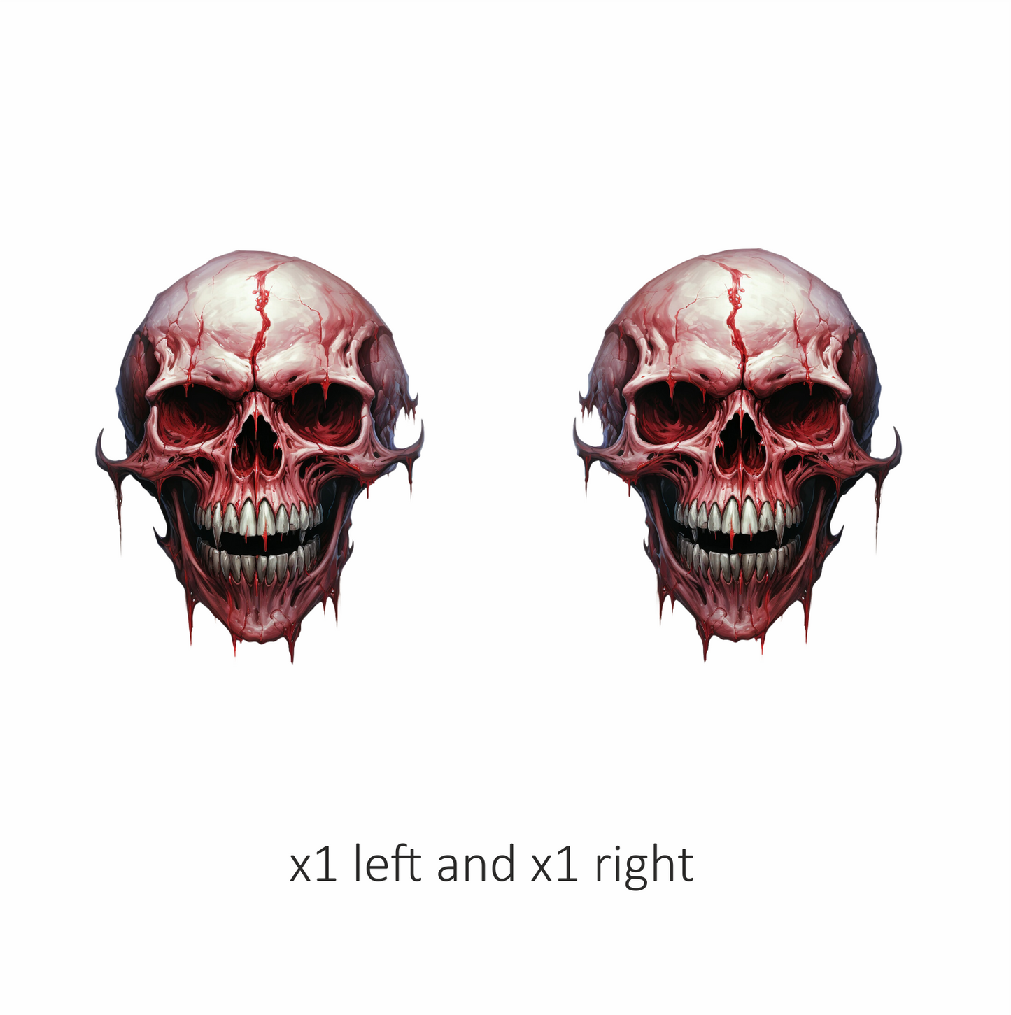 Red Skull Blood Teeth Grin Vinyl Sticker Decal