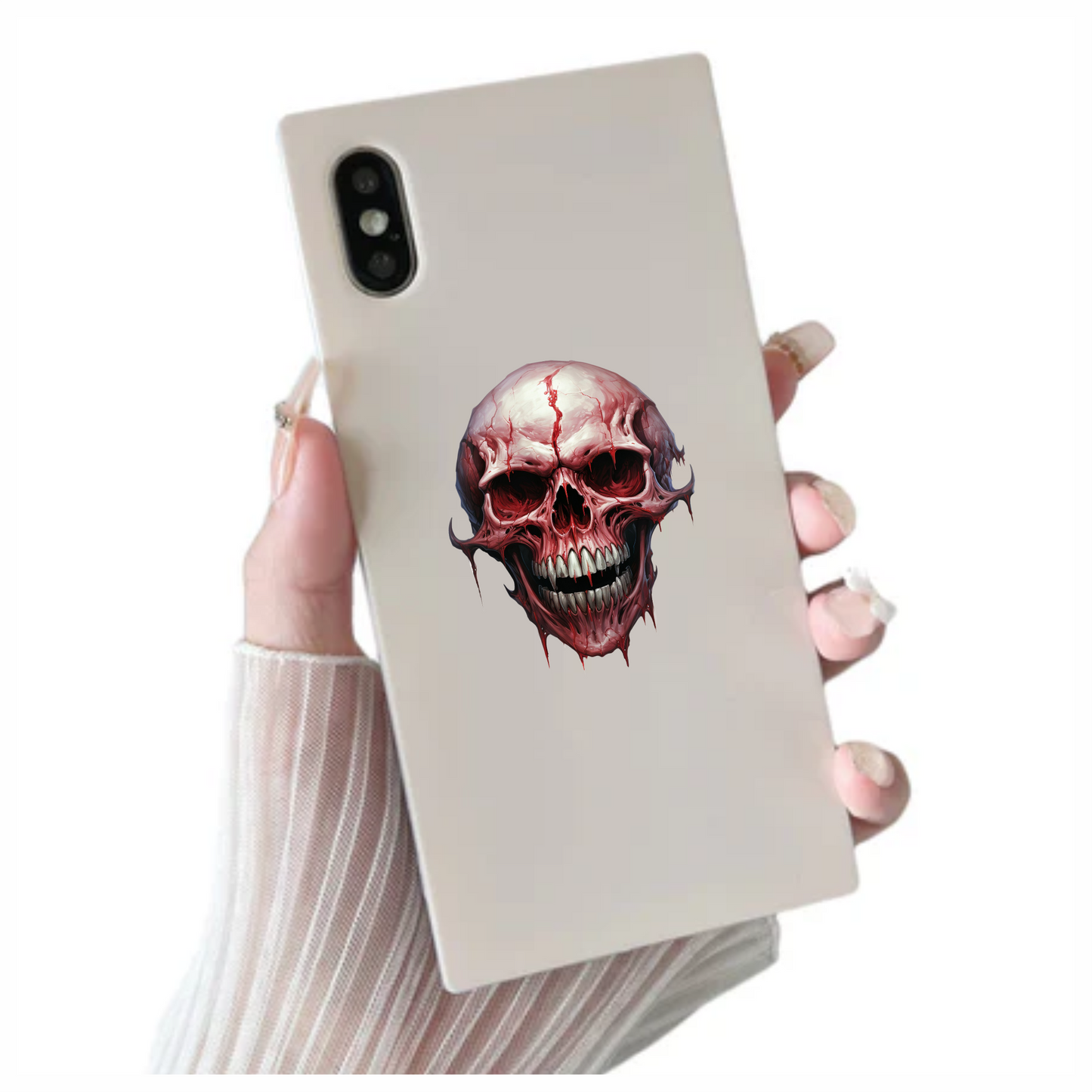 Red Skull Blood Teeth Grin Vinyl Sticker Decal