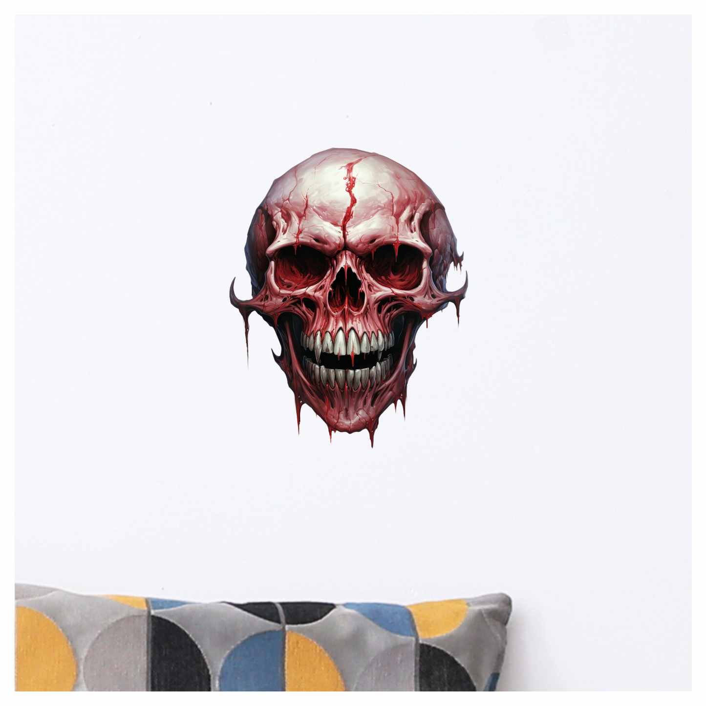 Red Skull Blood Teeth Grin Vinyl Sticker Decal