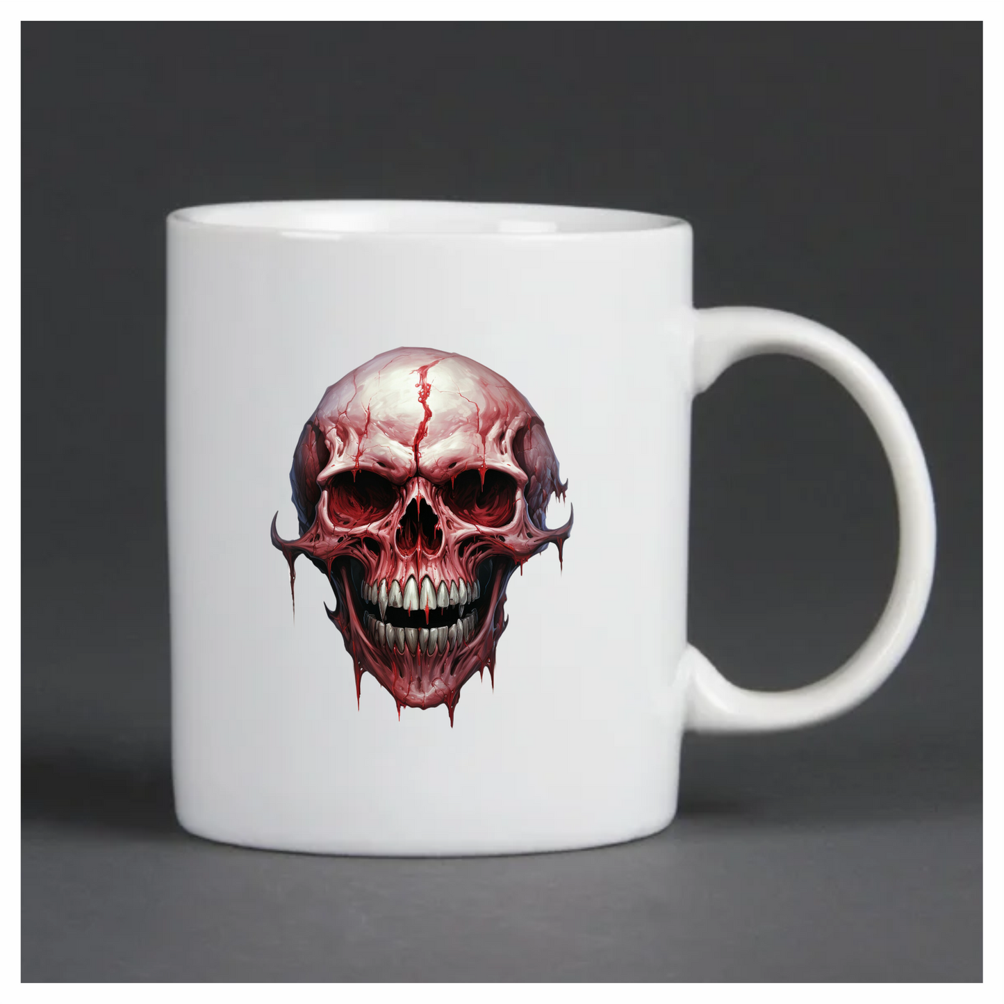 Red Skull Blood Teeth Grin Vinyl Sticker Decal