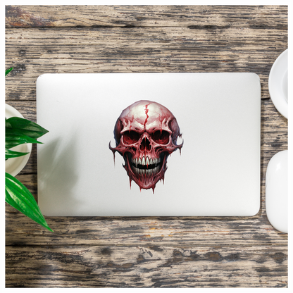 Red Skull Blood Teeth Grin Vinyl Sticker Decal