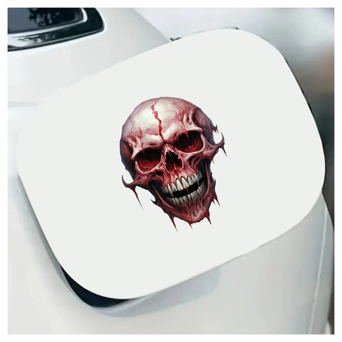 Red Skull Blood Teeth Grin Vinyl Sticker Decal