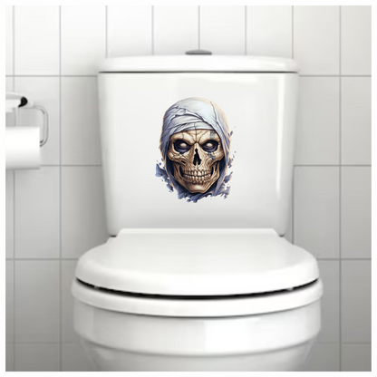 Skull White Eyes Cracked Creepy Mummy Vinyl Sticker Decal