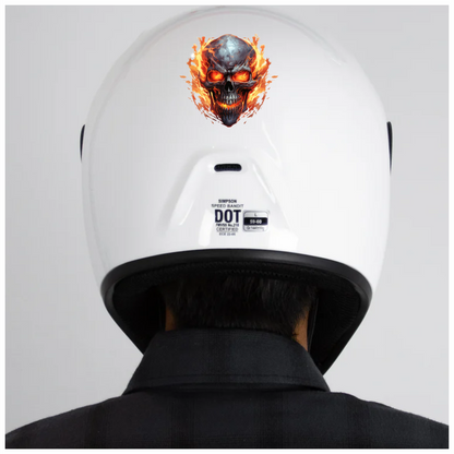 Skull Fire Orange Flames Dark Vinyl Sticker Decal