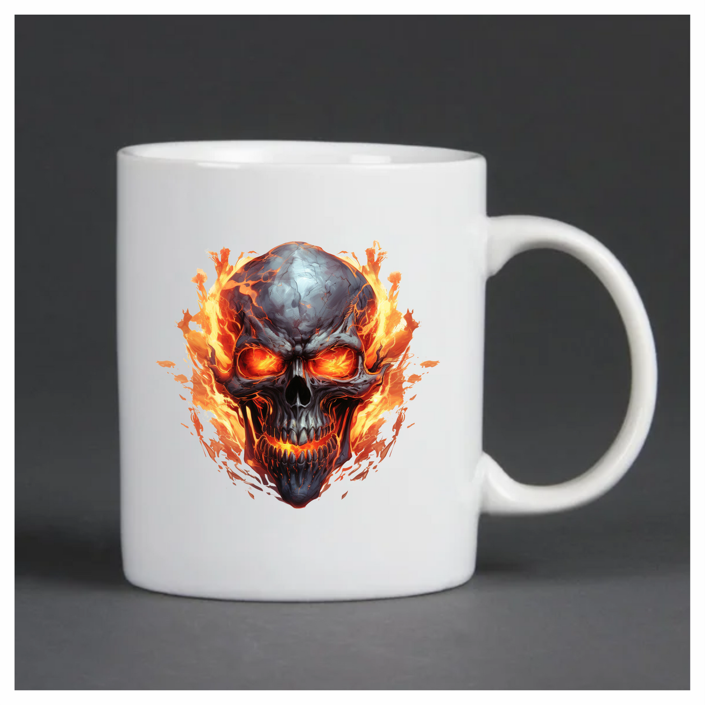 Skull Fire Orange Flames Dark Vinyl Sticker Decal