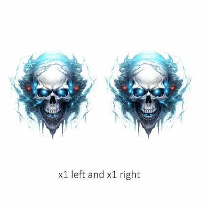 Skull Blue Electricity Dark Eyes Vinyl Sticker Decal