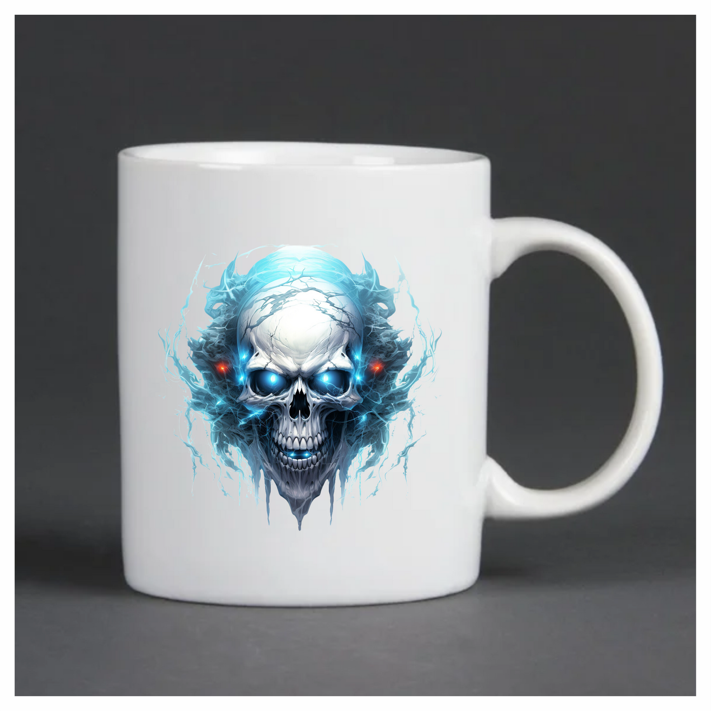 Skull Blue Electricity Dark Eyes Vinyl Sticker Decal