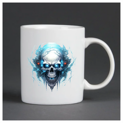 Skull Blue Electricity Dark Eyes Vinyl Sticker Decal