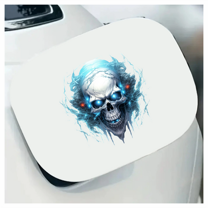 Skull Blue Electricity Dark Eyes Vinyl Sticker Decal