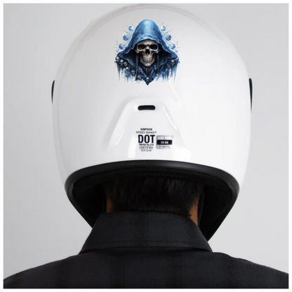 Skull Blue Hood Death Ice Vinyl Sticker Decal