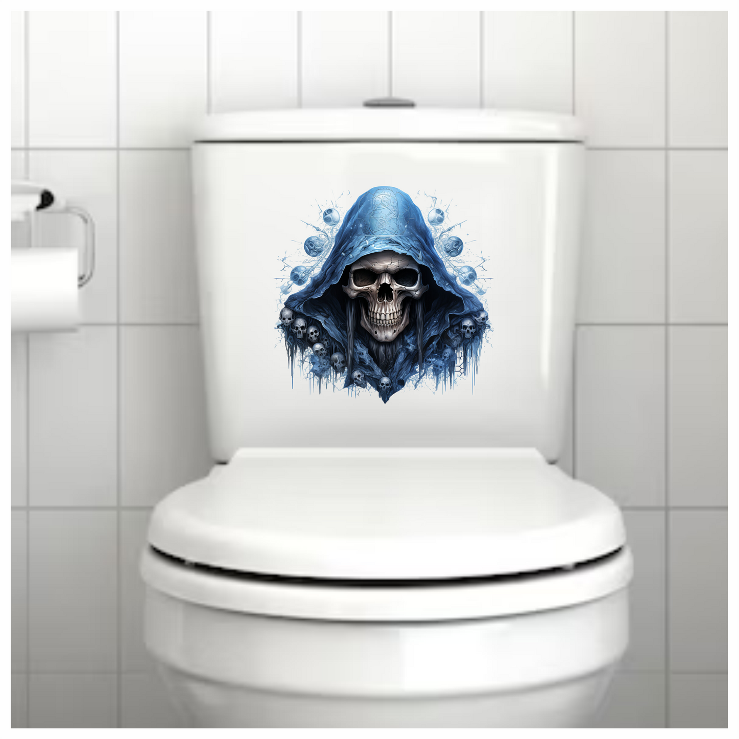 Skull Blue Hood Death Ice Vinyl Sticker Decal
