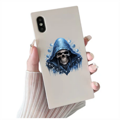 Skull Blue Hood Death Ice Vinyl Sticker Decal