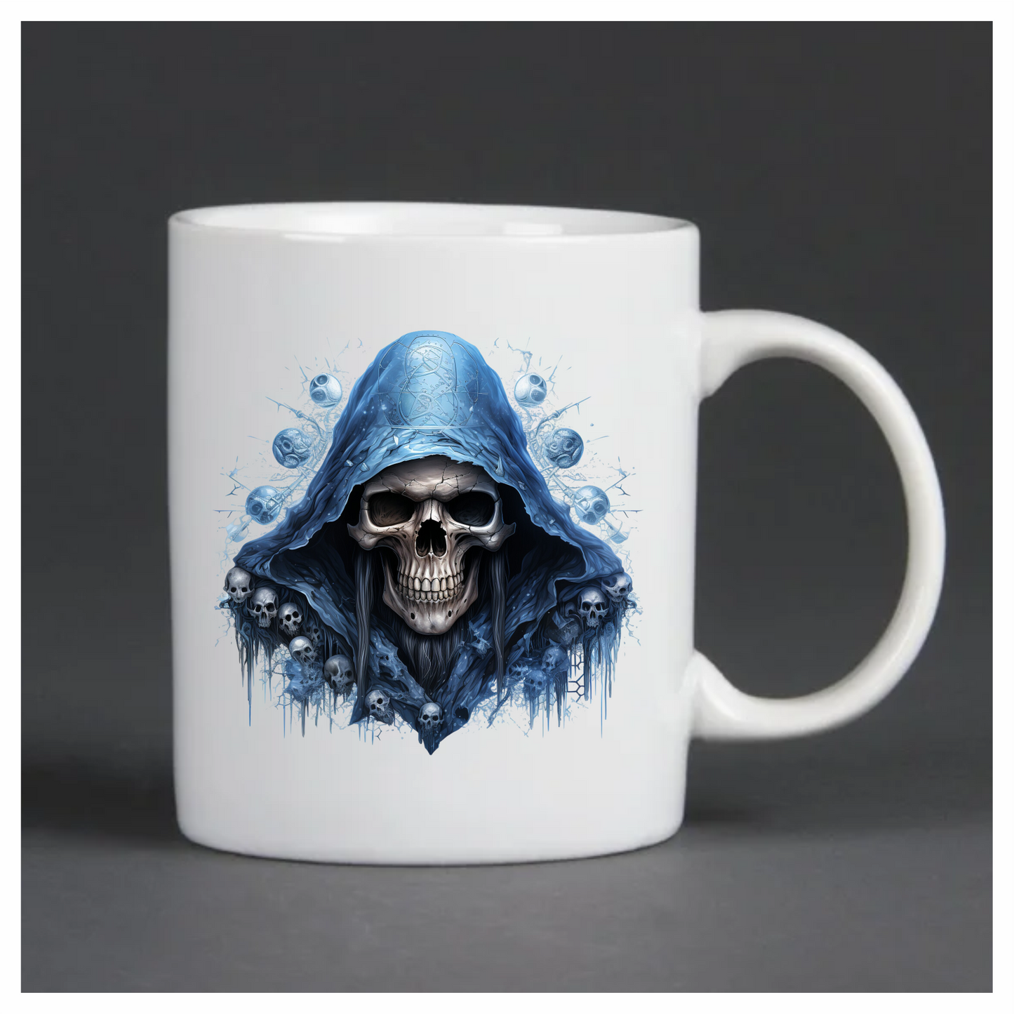 Skull Blue Hood Death Ice Vinyl Sticker Decal