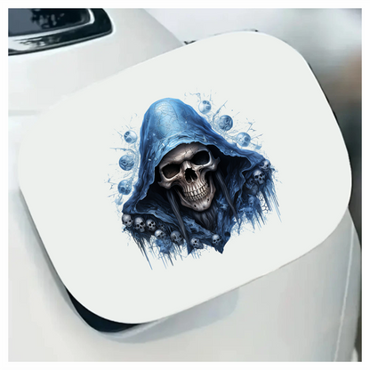 Skull Blue Hood Death Ice Vinyl Sticker Decal