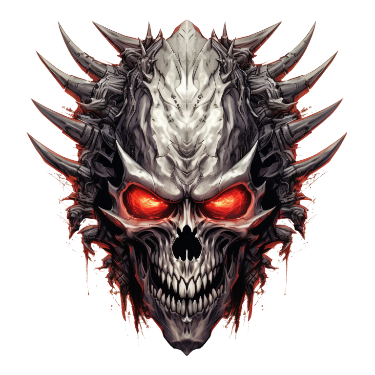 Skull Red Spikes Dark Texture Vinyl Sticker Decal