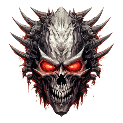 Skull Red Spikes Dark Texture Vinyl Sticker Decal