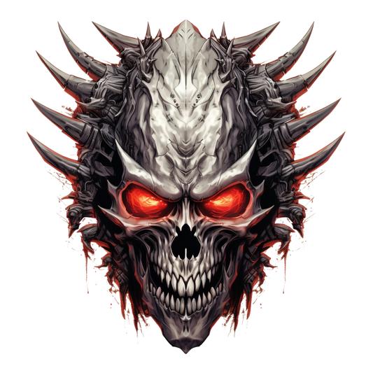 Skull Red Spikes Dark Texture Vinyl Sticker Decal