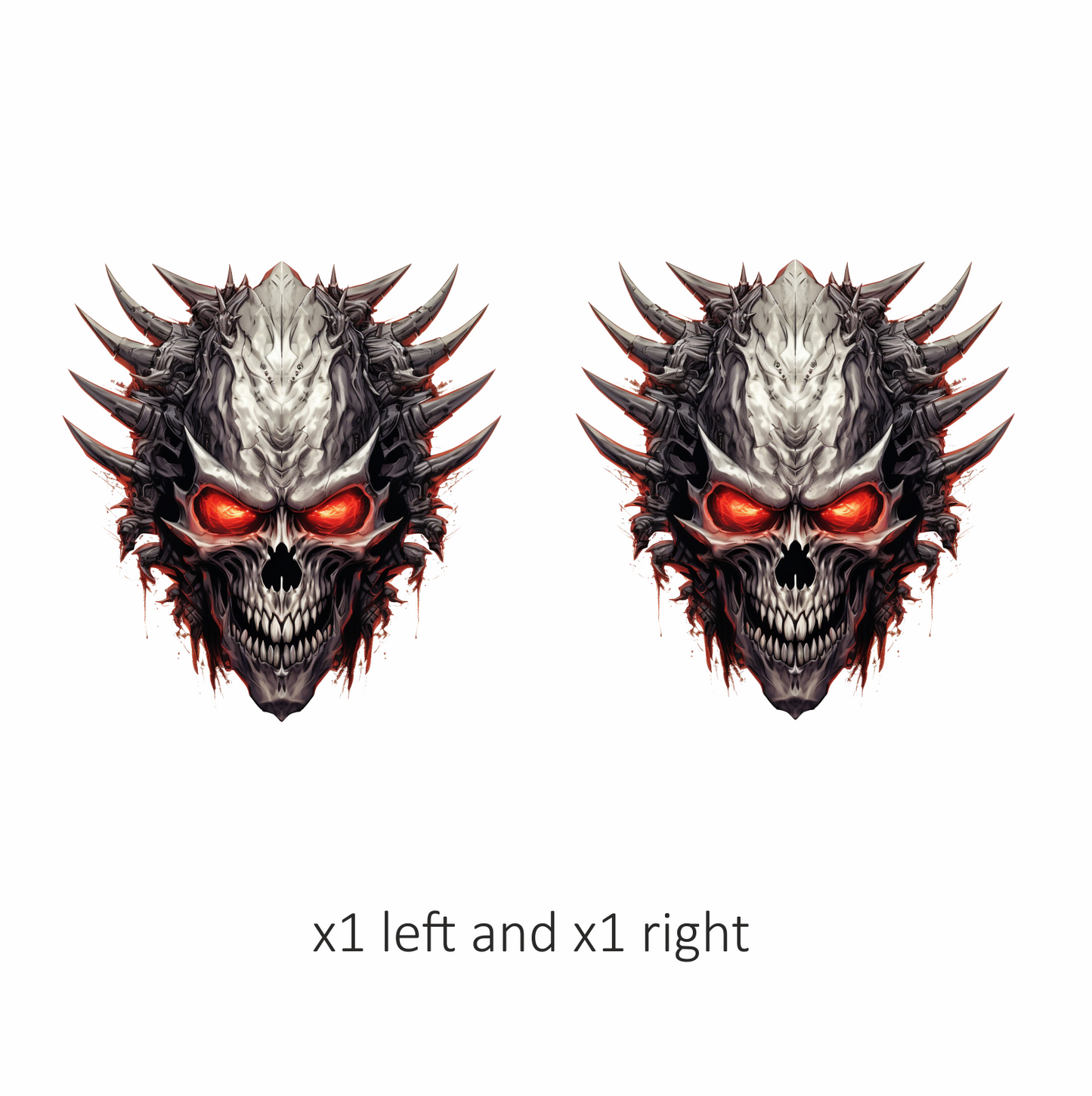 Skull Red Spikes Dark Texture Vinyl Sticker Decal