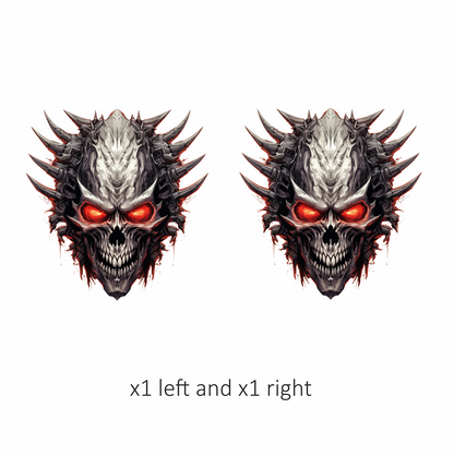Skull Red Spikes Dark Texture Vinyl Sticker Decal