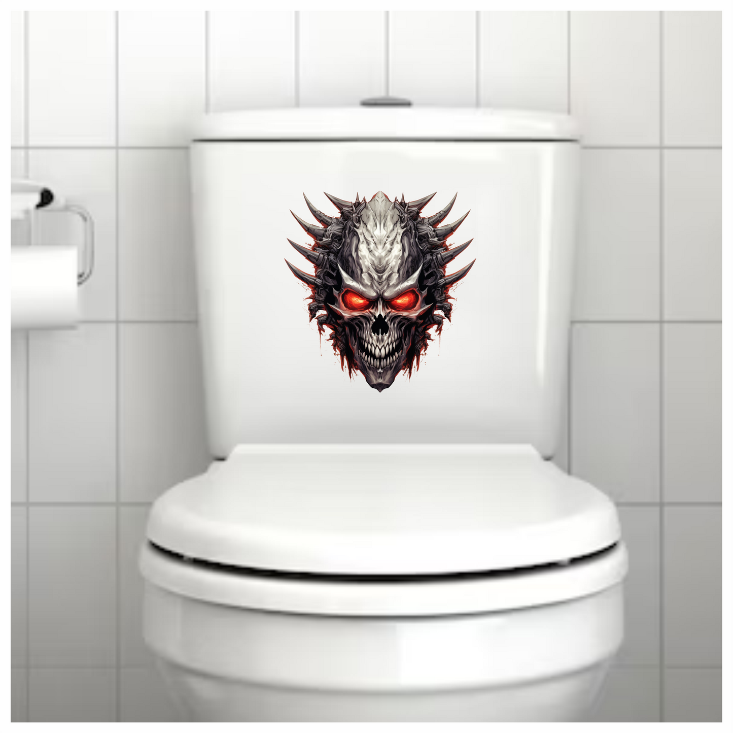 Skull Red Spikes Dark Texture Vinyl Sticker Decal