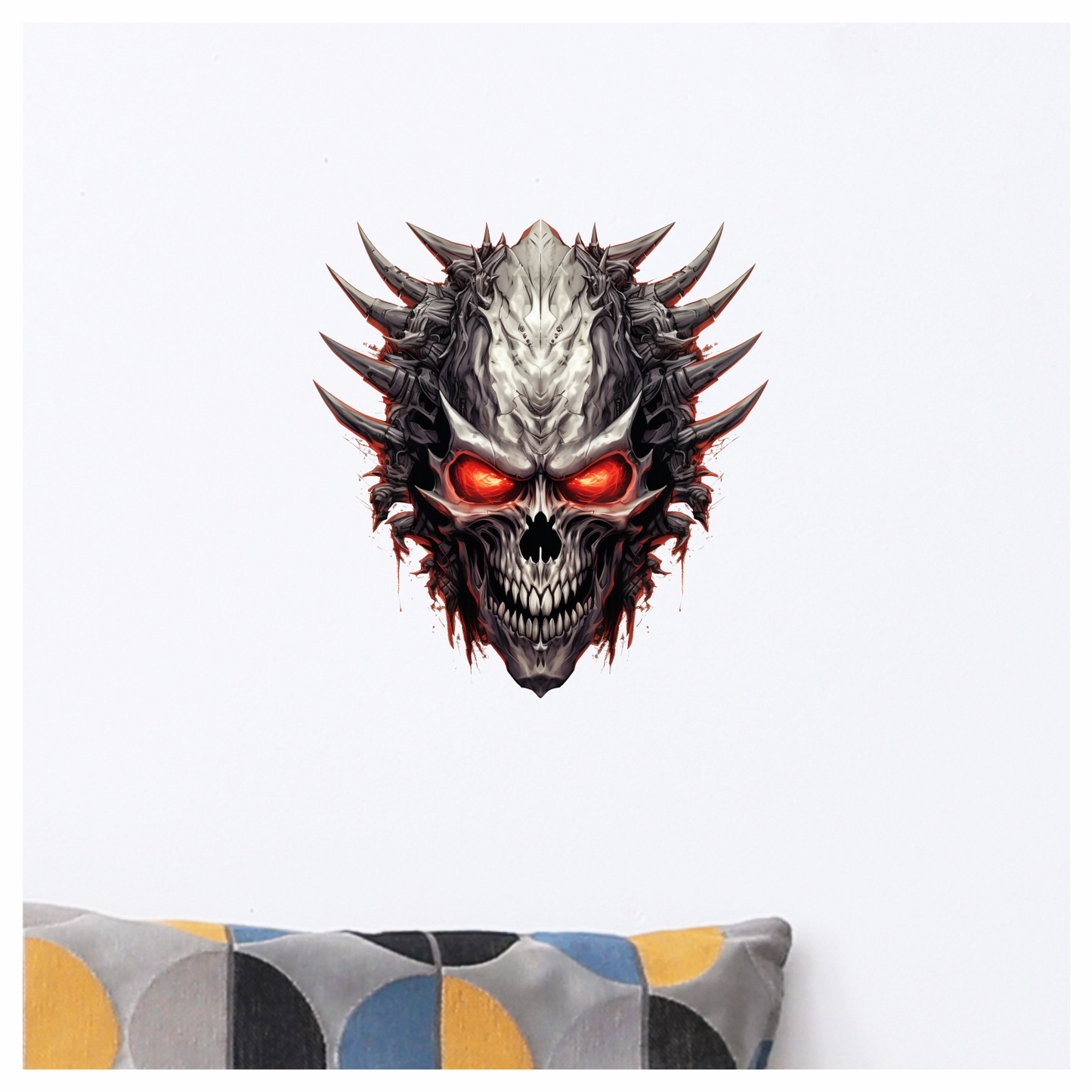 Skull Red Spikes Dark Texture Vinyl Sticker Decal