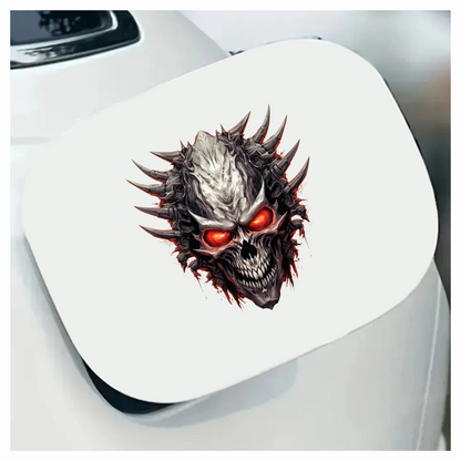 Skull Red Spikes Dark Texture Vinyl Sticker Decal