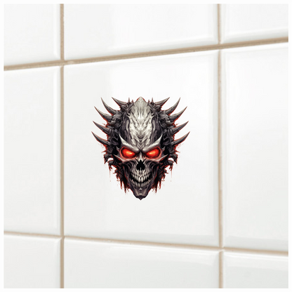 Skull Red Spikes Dark Texture Vinyl Sticker Decal
