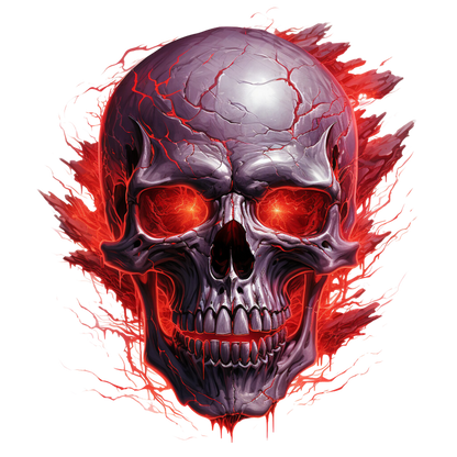 Skull Red Eyes Cracks Fire Exploding Vinyl Sticker Decal
