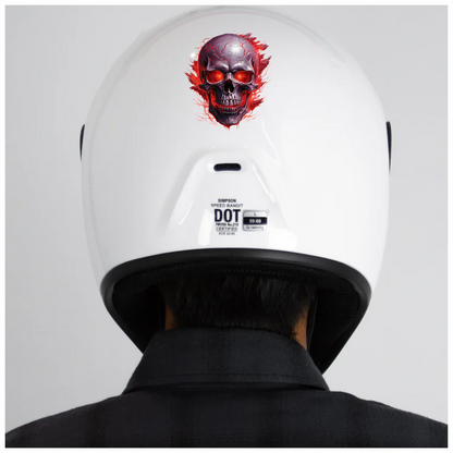 Skull Red Eyes Cracks Fire Exploding Vinyl Sticker Decal