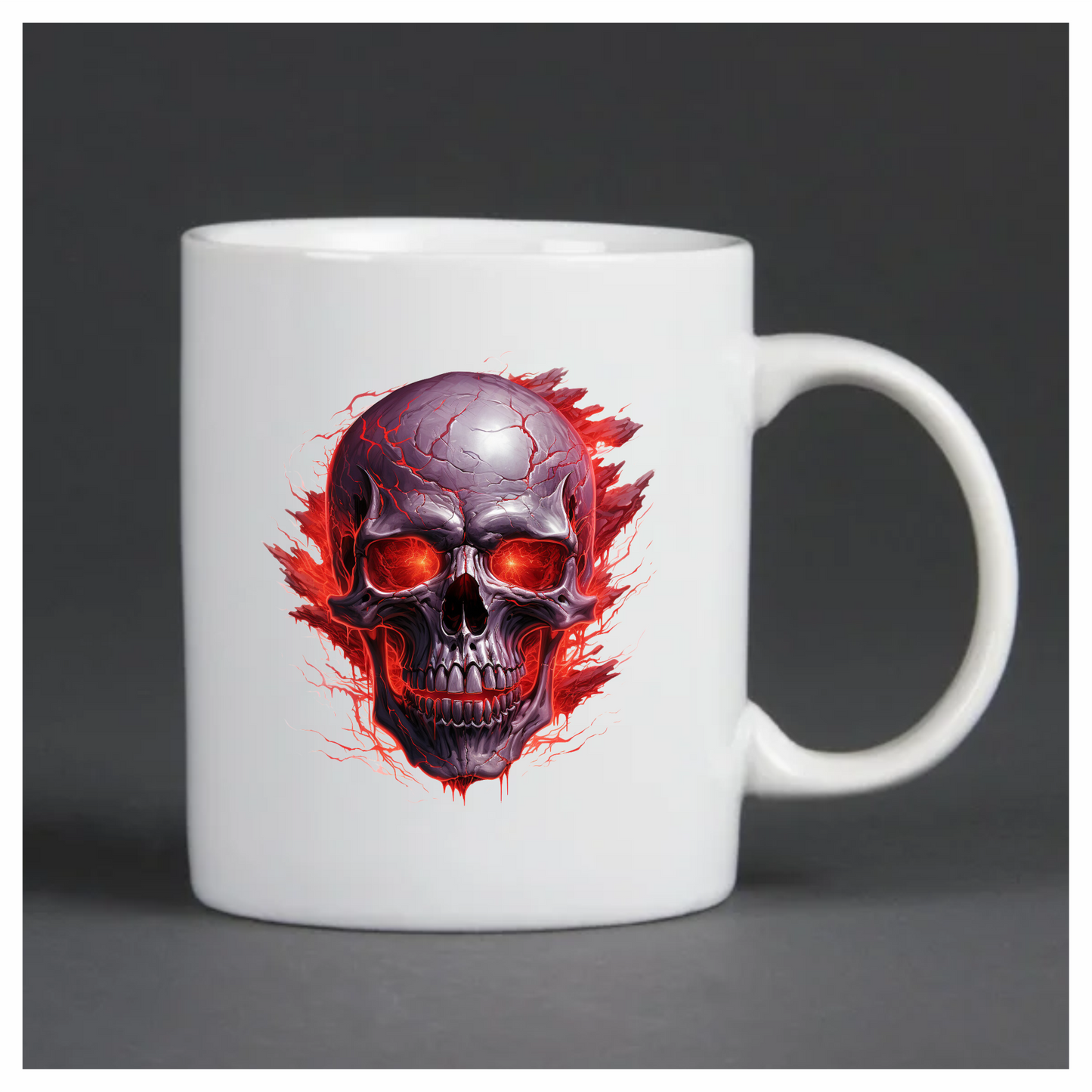 Skull Red Eyes Cracks Fire Exploding Vinyl Sticker Decal