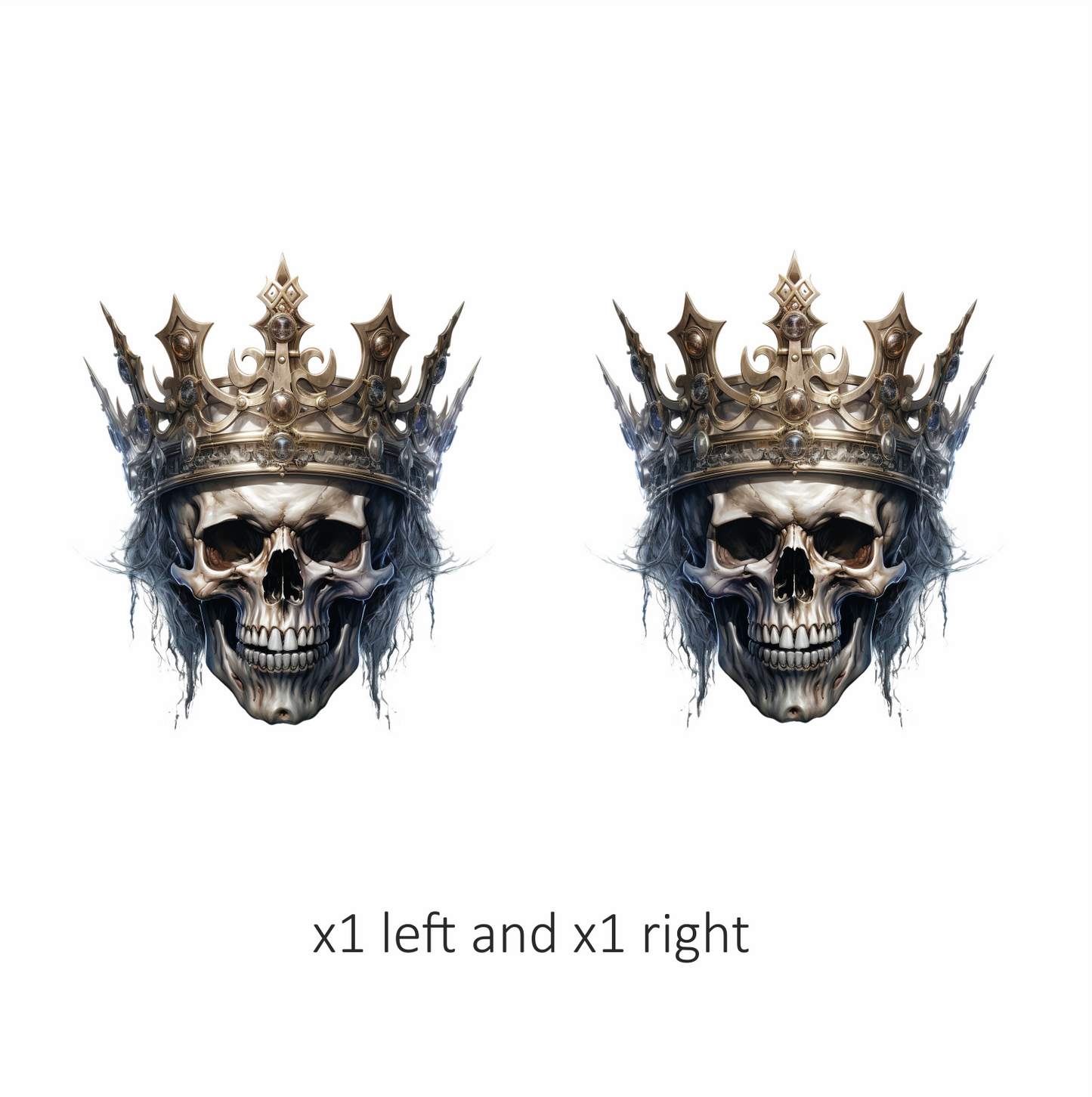 Skull Crown White Dark Frozen Vinyl Sticker Decal