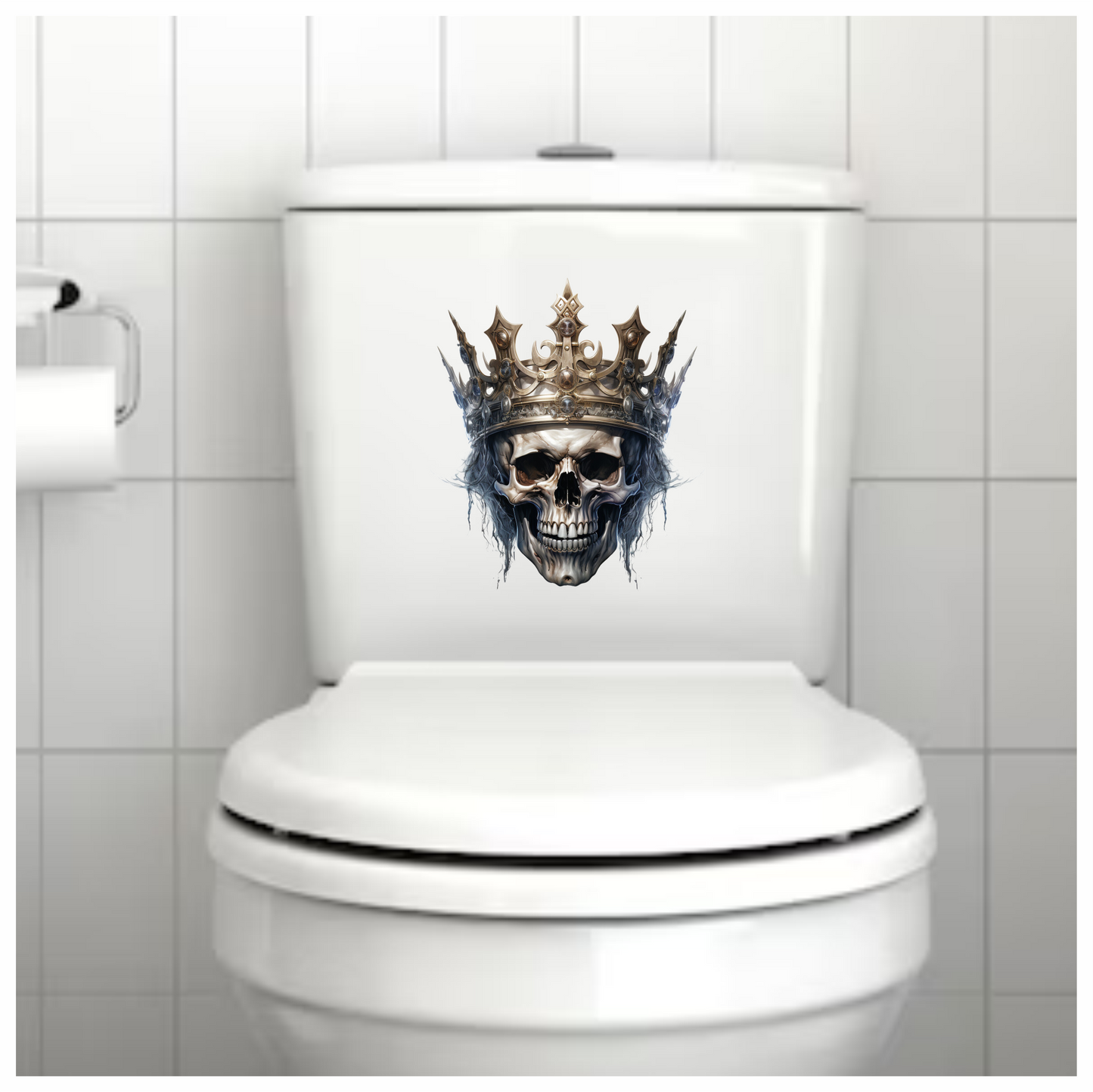 Skull Crown White Dark Frozen Vinyl Sticker Decal