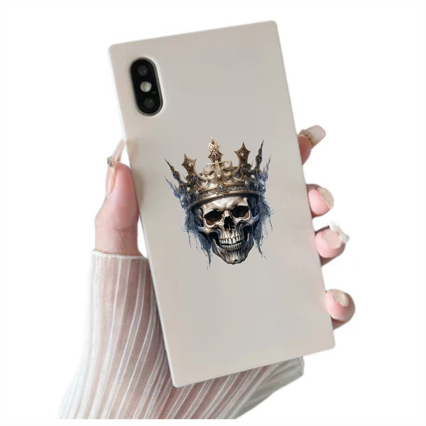 Skull Crown White Dark Frozen Vinyl Sticker Decal