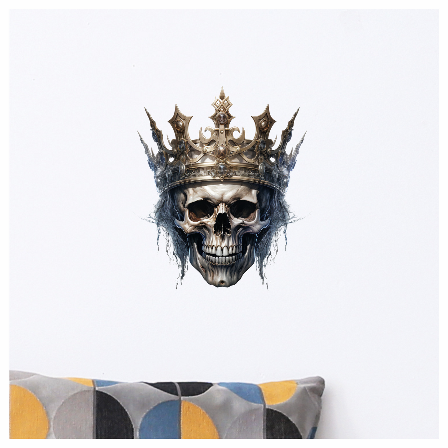 Skull Crown White Dark Frozen Vinyl Sticker Decal