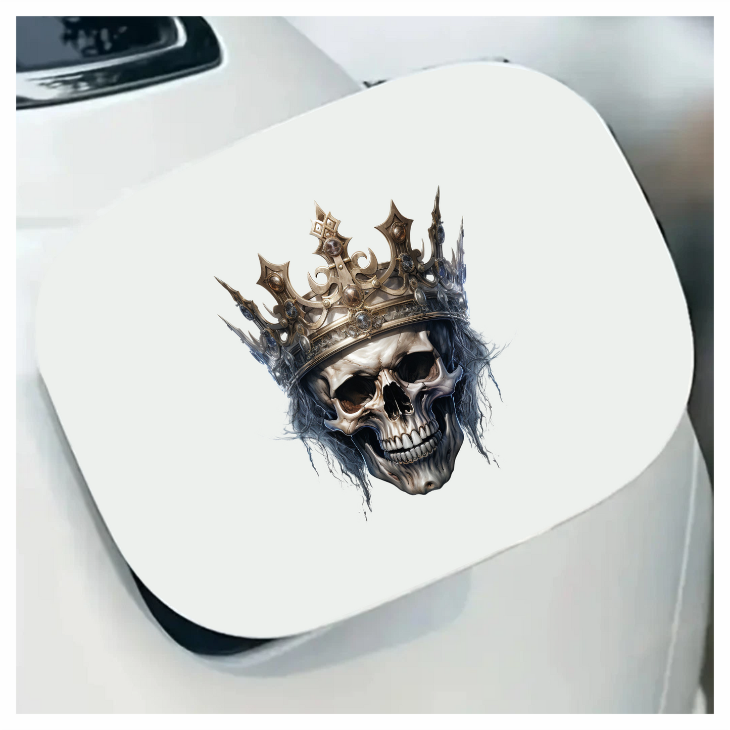Skull Crown White Dark Frozen Vinyl Sticker Decal
