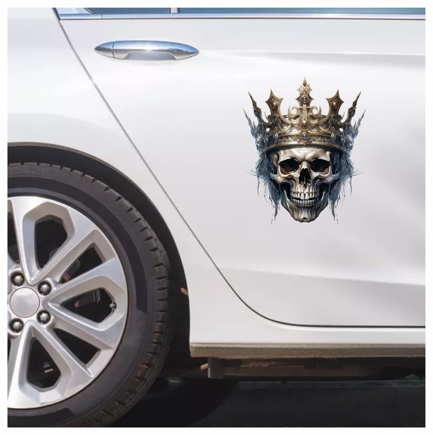 Skull Crown White Dark Frozen Vinyl Sticker Decal