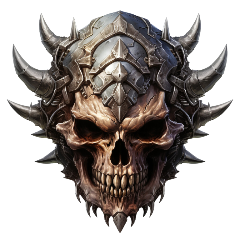 Skull Helmet Spikes Metal Brown Vinyl Sticker Decal
