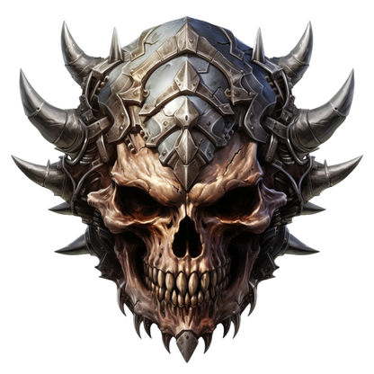 Skull Helmet Spikes Metal Brown Vinyl Sticker Decal