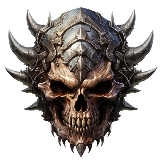 Skull Helmet Spikes Metal Brown Vinyl Sticker Decal