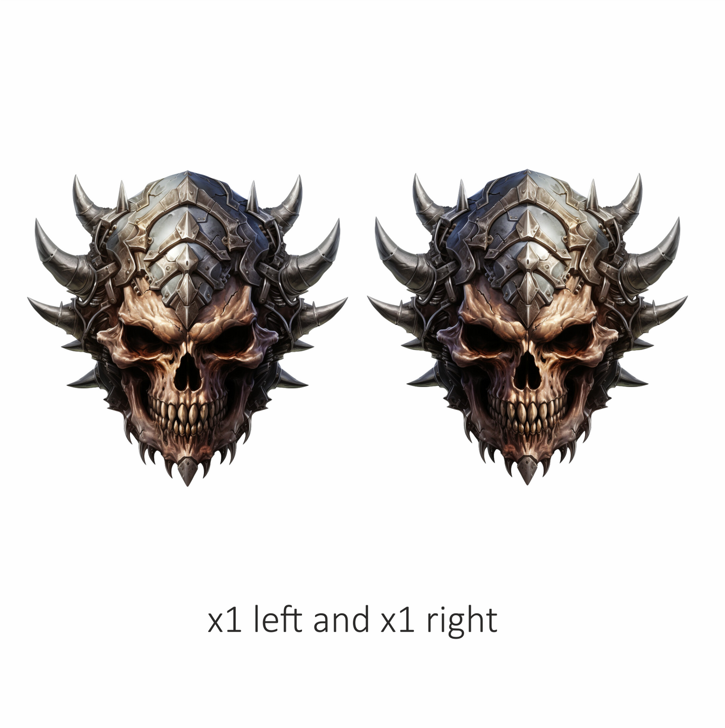 Skull Helmet Spikes Metal Brown Vinyl Sticker Decal