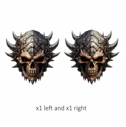 Skull Helmet Spikes Metal Brown Vinyl Sticker Decal