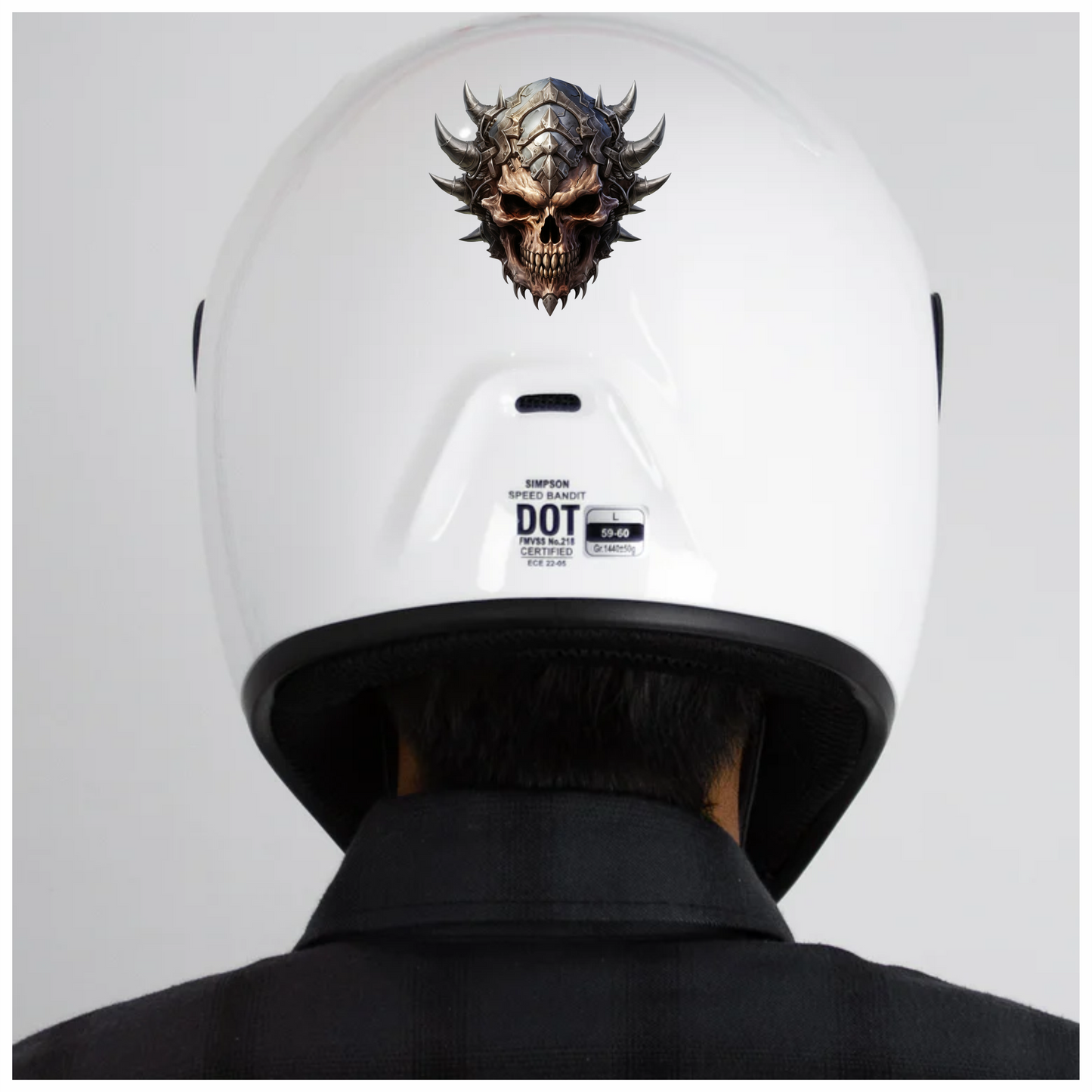 Skull Helmet Spikes Metal Brown Vinyl Sticker Decal