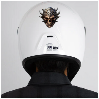Skull Helmet Spikes Metal Brown Vinyl Sticker Decal