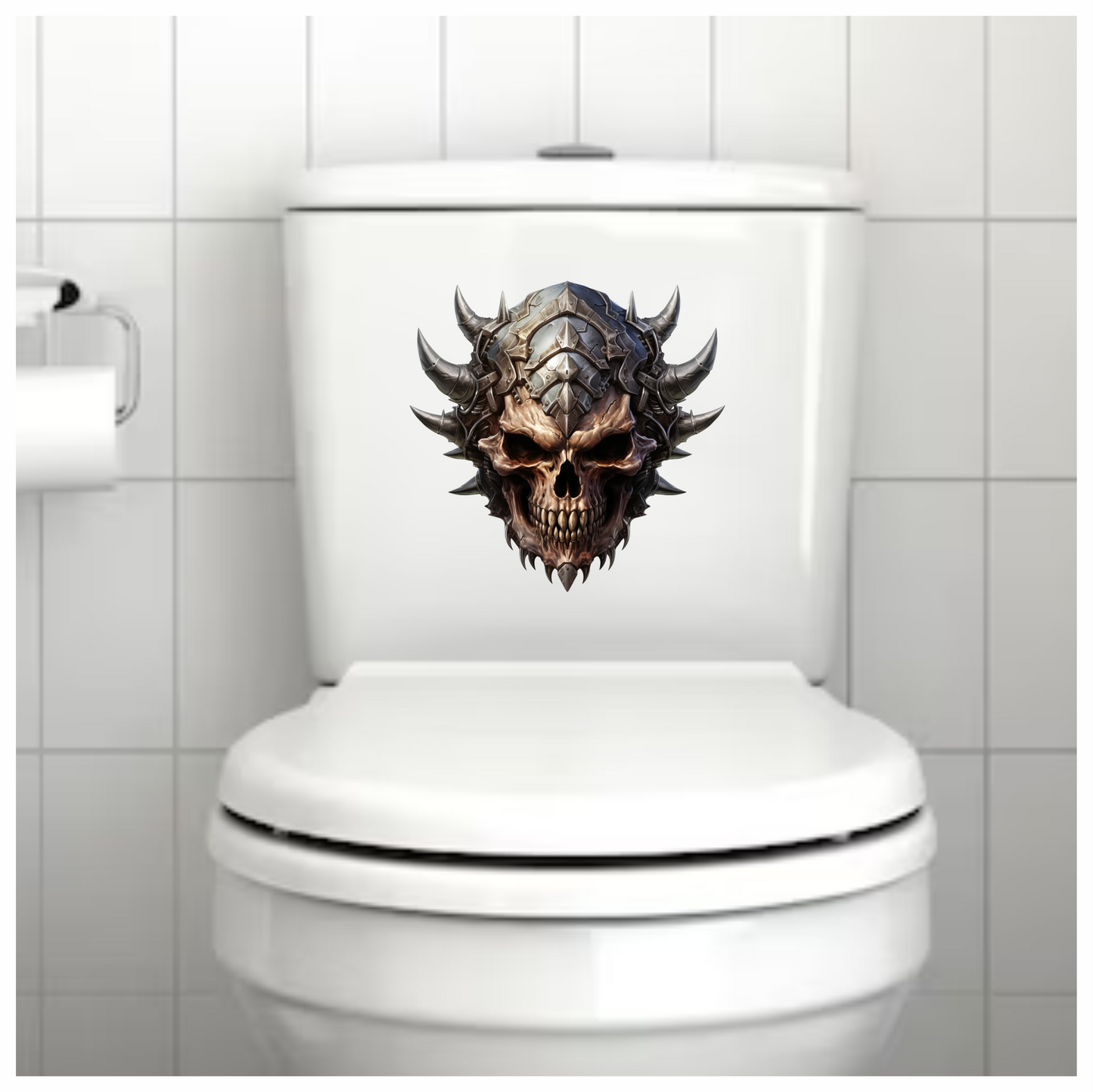Skull Helmet Spikes Metal Brown Vinyl Sticker Decal