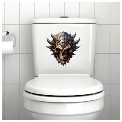 Skull Helmet Spikes Metal Brown Vinyl Sticker Decal