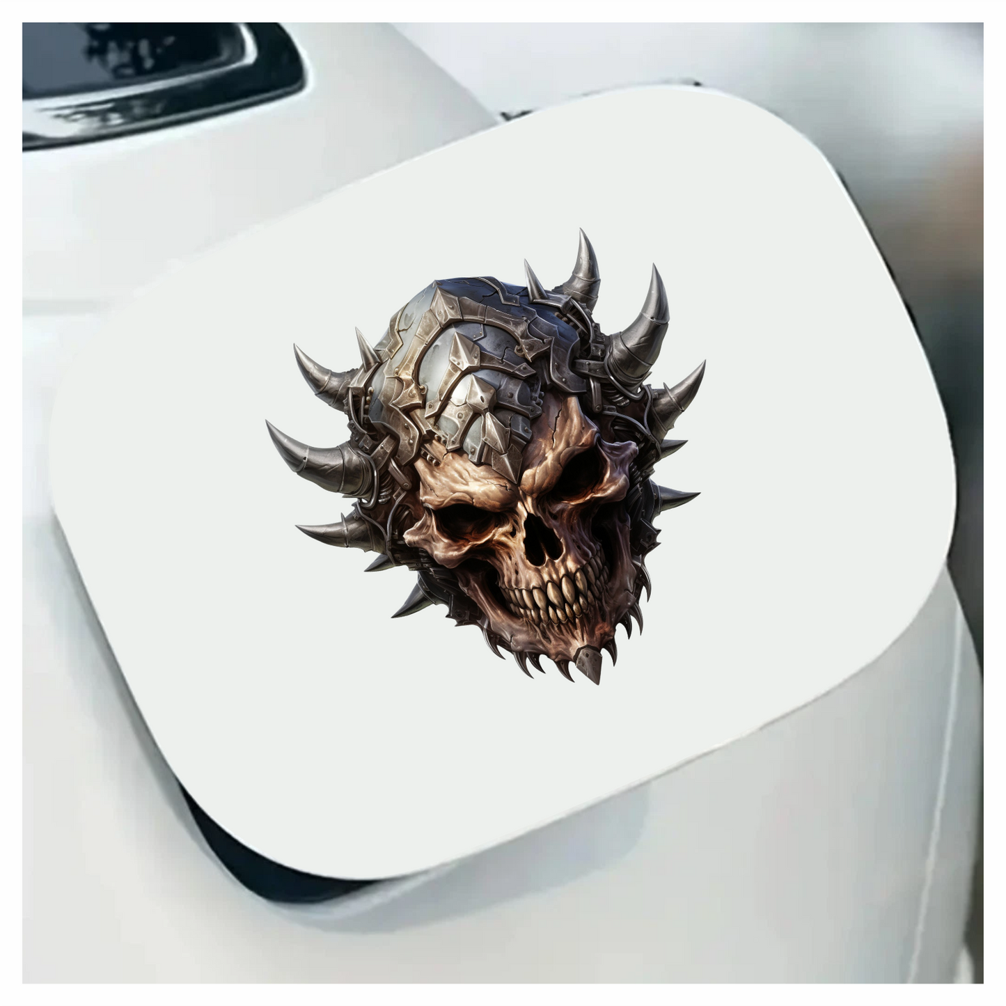 Skull Helmet Spikes Metal Brown Vinyl Sticker Decal