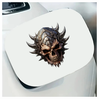 Skull Helmet Spikes Metal Brown Vinyl Sticker Decal